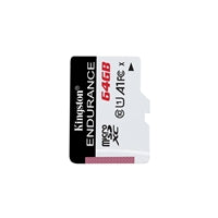 Kingston SDCE/64GB High Endurance micro SD Flash Memory Card, 64GB, Class 10, A1, UHS-I U1, Retail Packed Kingston SDCE/64GB High Endurance micro SD Flash Memory Card, 64GB, Class 10, A1, UHS-I U1, Retail Packed